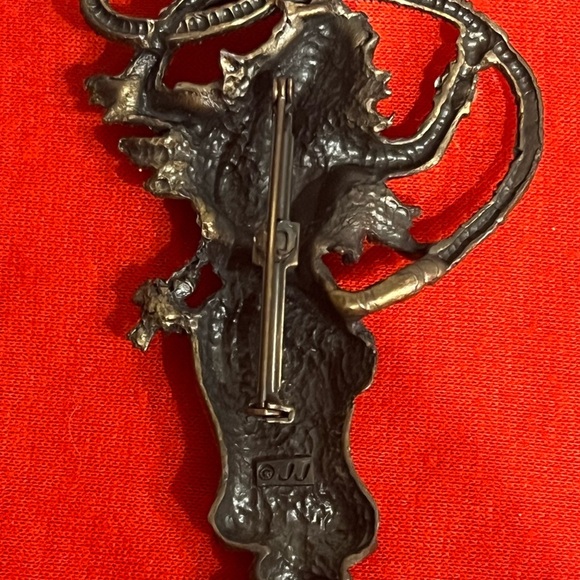 VINTAGE JJ JONETTE JEWELRY SHIMMERING SNAKE CHARMER WOMAN GODDESS JEWELED BROOCH - Picture 8 of 11